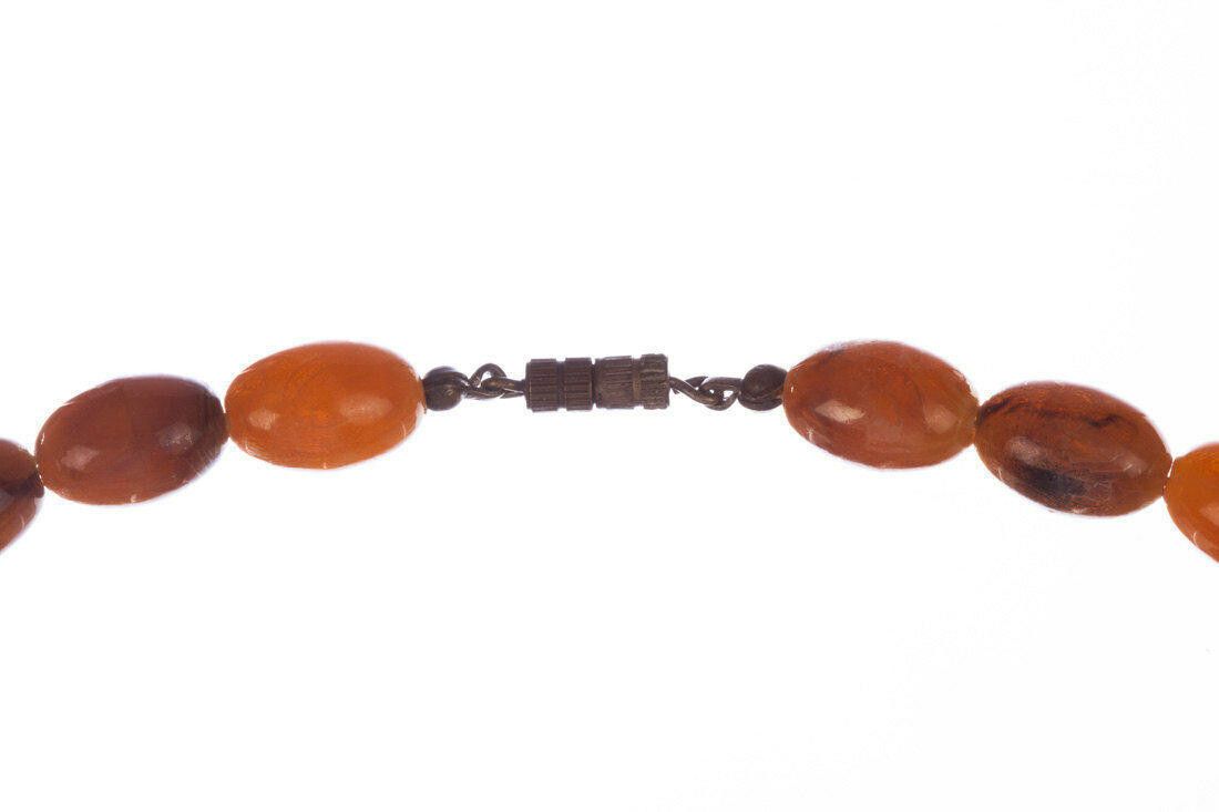 Designer Orange Bakelite Simulated Amber Bead Necklace Size ONE SIZE - 2 Thumbnail