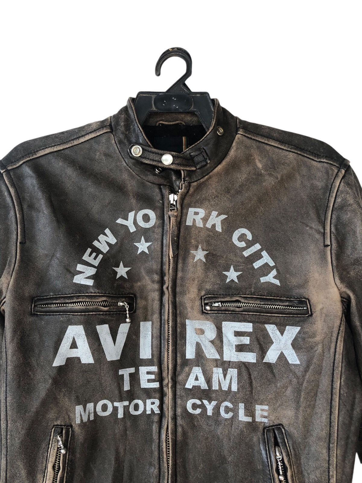 Avirex VINTAGE AVIREX LEATHER MOTORCYCLE BIKERS RACER JACKET Size US L / EU 52-54 / 3 - 3 Thumbnail
