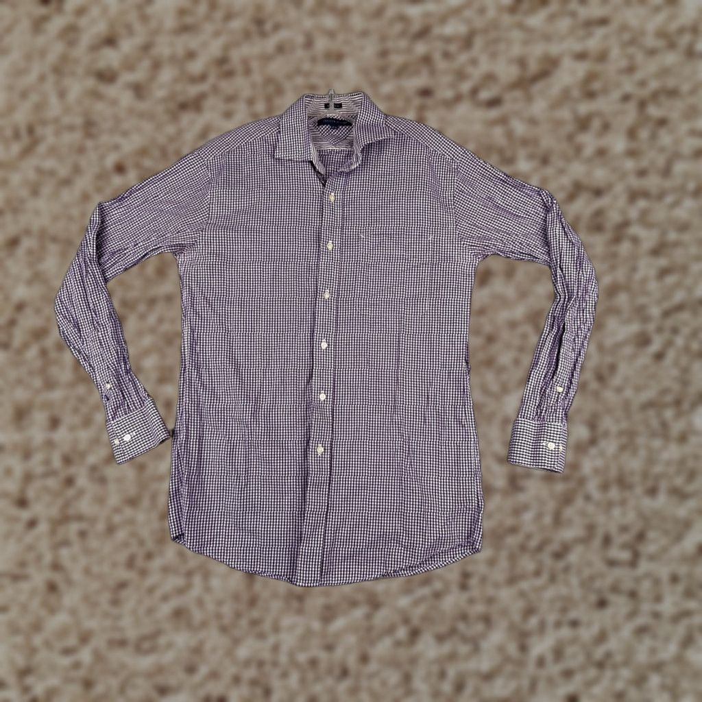 Tommy Hilfiger VINTAGE Tommy Hilfiger Shirt Men Purple Plaid Button-Up Long Sleeve 34-35 15.5 Button-Down Collar All Seasons Casual Designer Mens Size US M / EU 48-50 / 2 - 1 Thumbnail