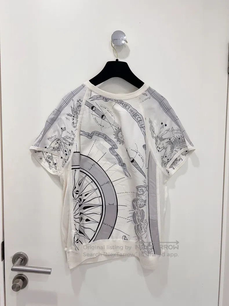 Hermes Hermes White and Grey Constellation Star Chart Silk Printe Size XS / US 0-2 / IT 36-38 - 2 Thumbnail
