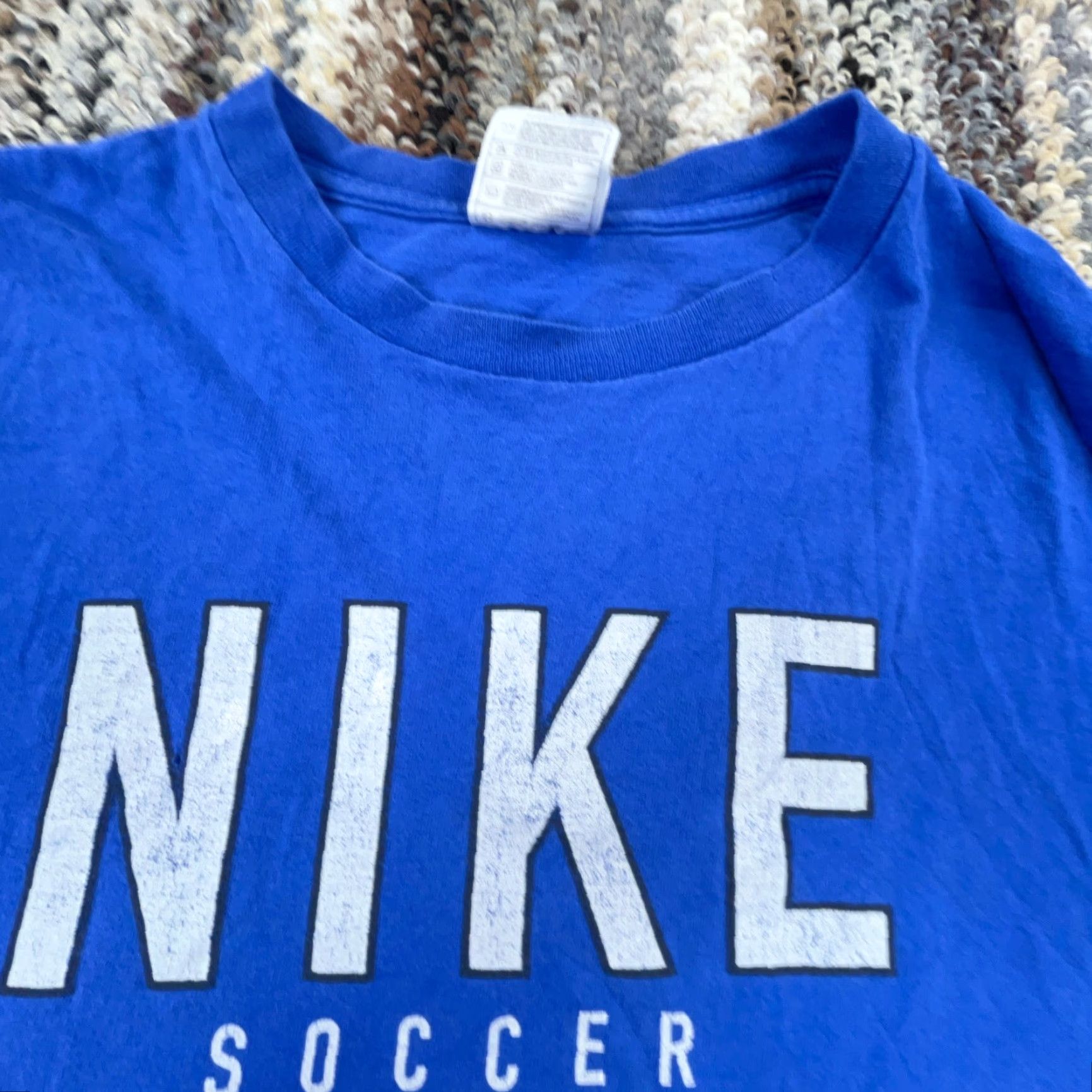Nike VINTAGE Nike Shirt Men XL Blue 90s Made In USA Soccer Spell Out Hipster Grunge Size US XL / EU 56 / 4 - 2 Thumbnail
