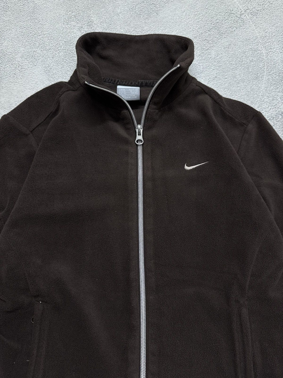 Nike Vintage Y2k Nike Fleece Zip Up Sweatshirt Brown Size M / US 6-8 / IT 42-44 - 3 Thumbnail