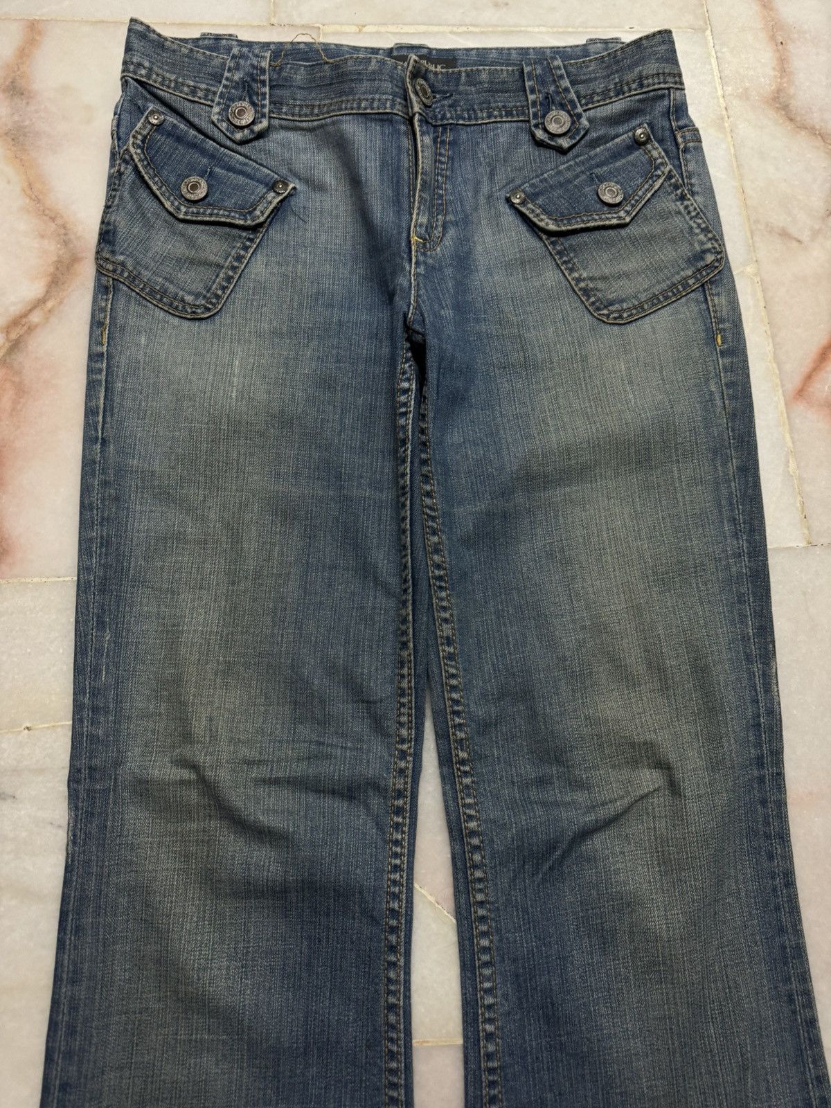 Japanese Brand 💥FLARED💥BANANA REPUBLIC RUSTY MUDWASH BUSHPANTS RARE DENIM Size US 30 / EU 46 - 3 Thumbnail