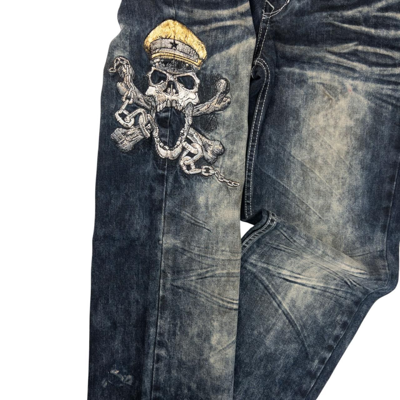 Other Big Train Embroidered Skull Crossbones Denim Jeans Size W29 Size US 29 - 6 Thumbnail