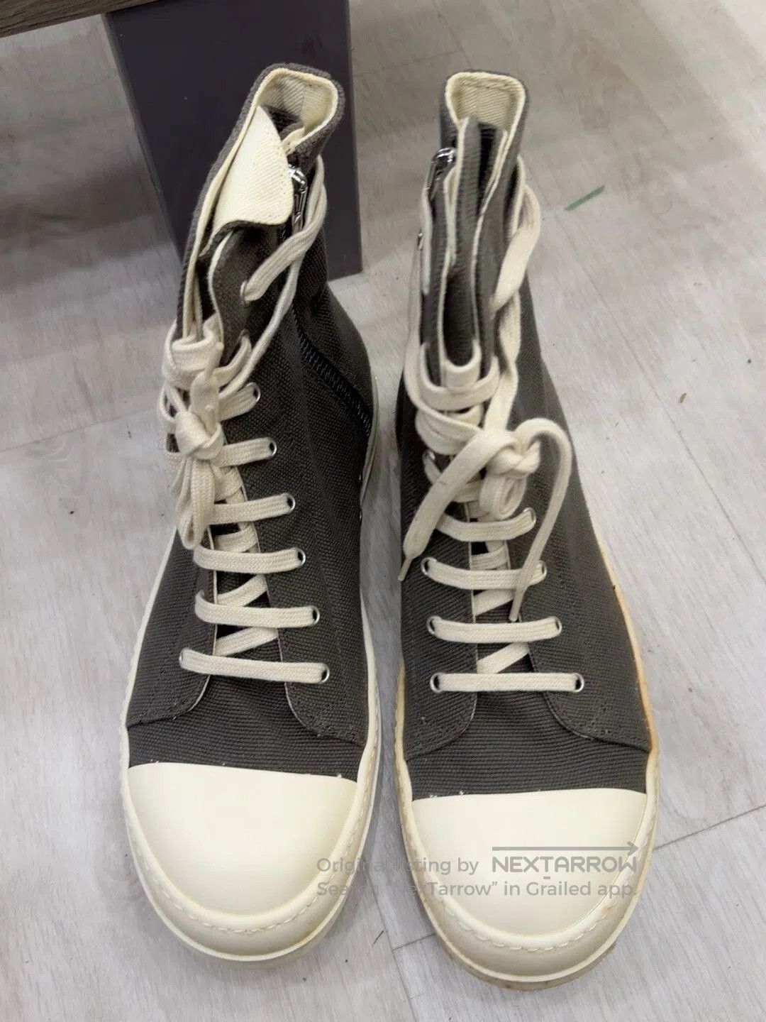 Rick Owens Drkshdw Rick Owens High-Top Canvas Sneakers. Size US 10 / EU 43 - 1 Thumbnail