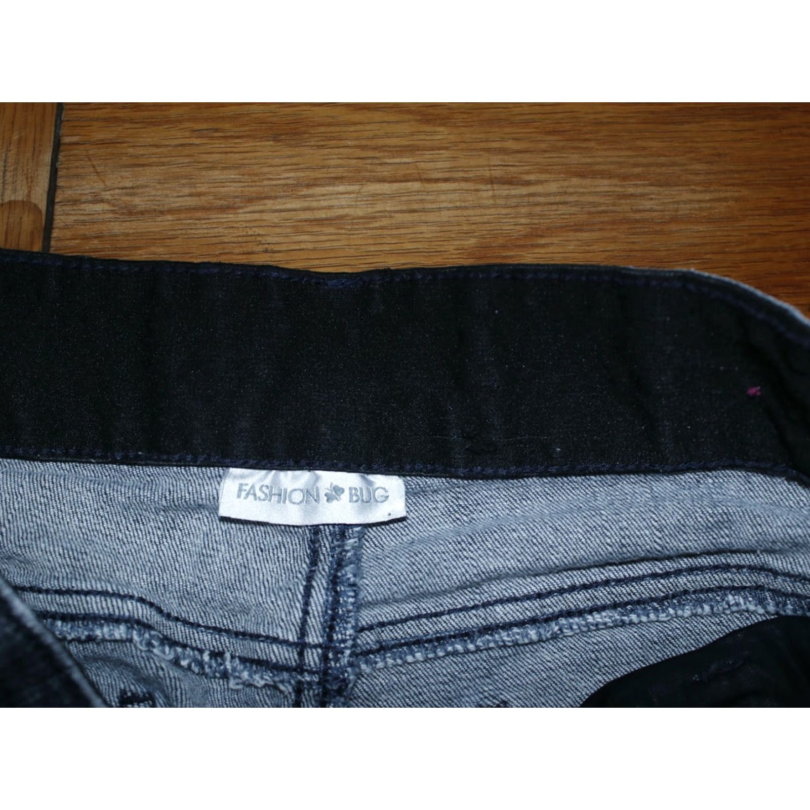 Vintage Fashion Bug Jeans Women 14P Plus High Rise Stretch Straight Dark Wash Black 27in Inseam Womens Size 30" / US 8 / IT 44 - 6 Thumbnail