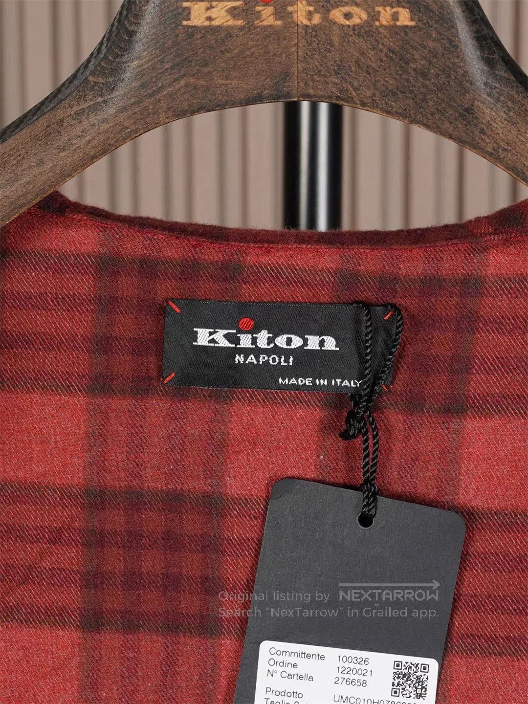 Kiton Kiton Red Flannel Hooded Jacket. Size US S / EU 44-46 / 1 - 4 Thumbnail