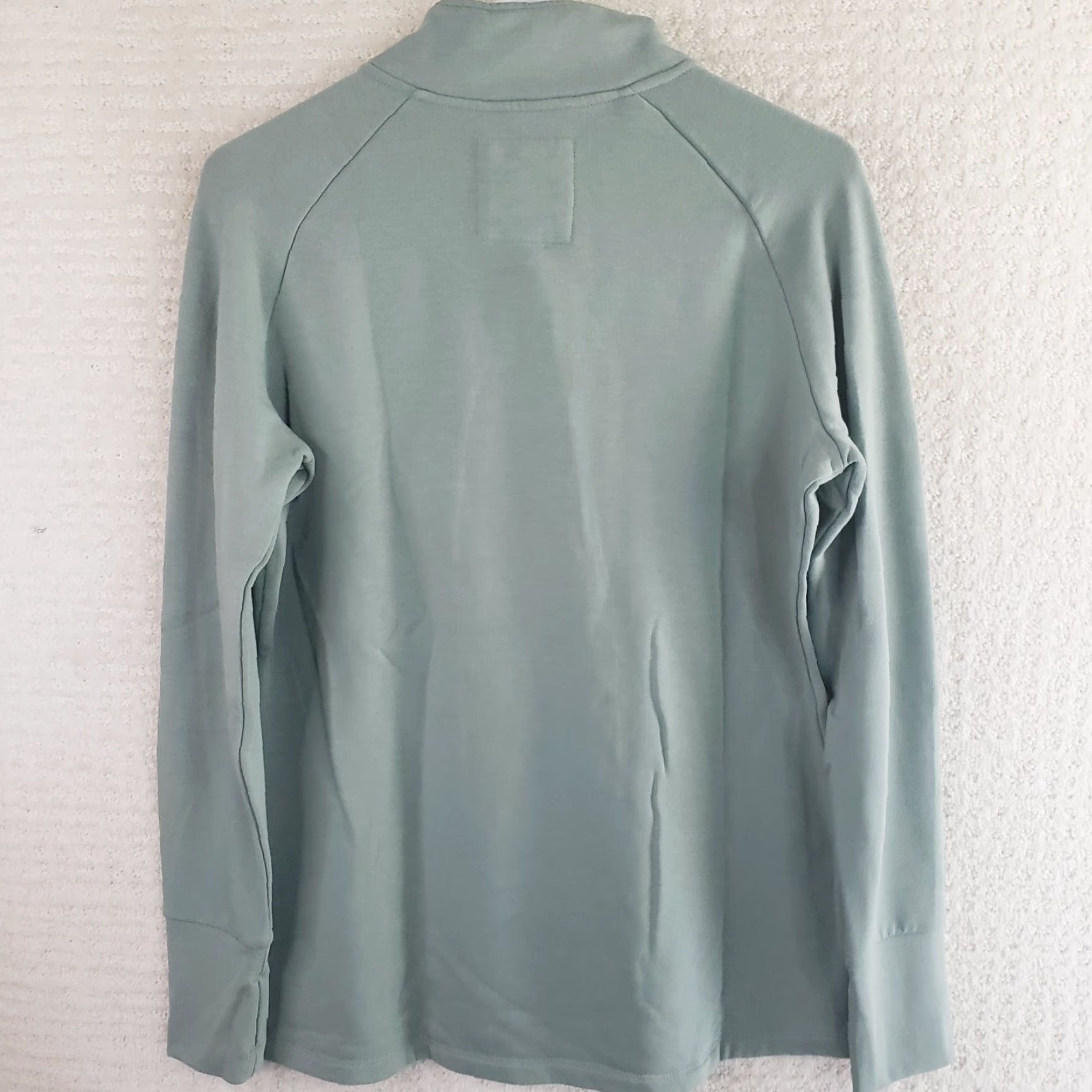 Vintage Free Fly Women’s M Bamboo Thermal Fleece Snap Pullover Henley Green Thumb Holes Sweatshirt XS? Wait Size M / US 6-8 / IT 42-44 - 7 Thumbnail