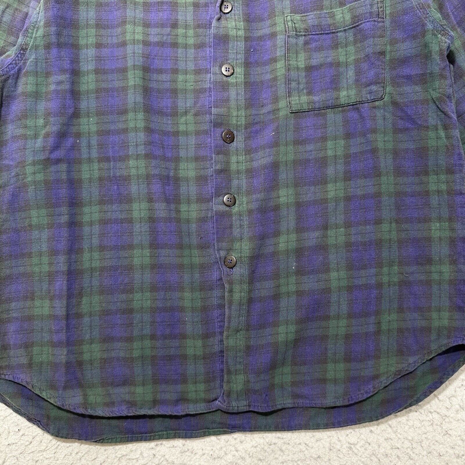 Chicos Chico's Design Large Button Up Shirt Blue Green Plaid Stripe Size L / US 10 / IT 46 - 4 Thumbnail