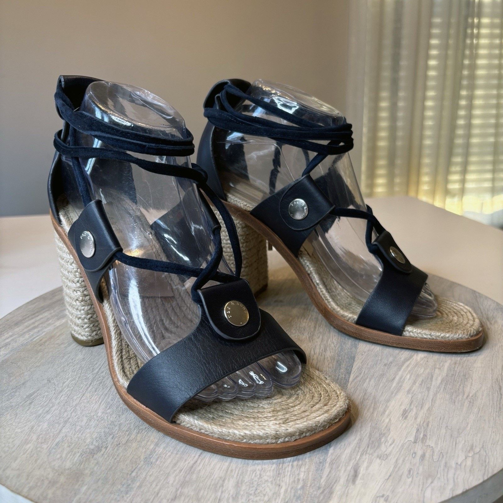 Rag & Bone Rag & Bone Women's Eden Navy Blue Lace-Up Heels Size 7 Size US 7 / IT 37 - 1 Thumbnail