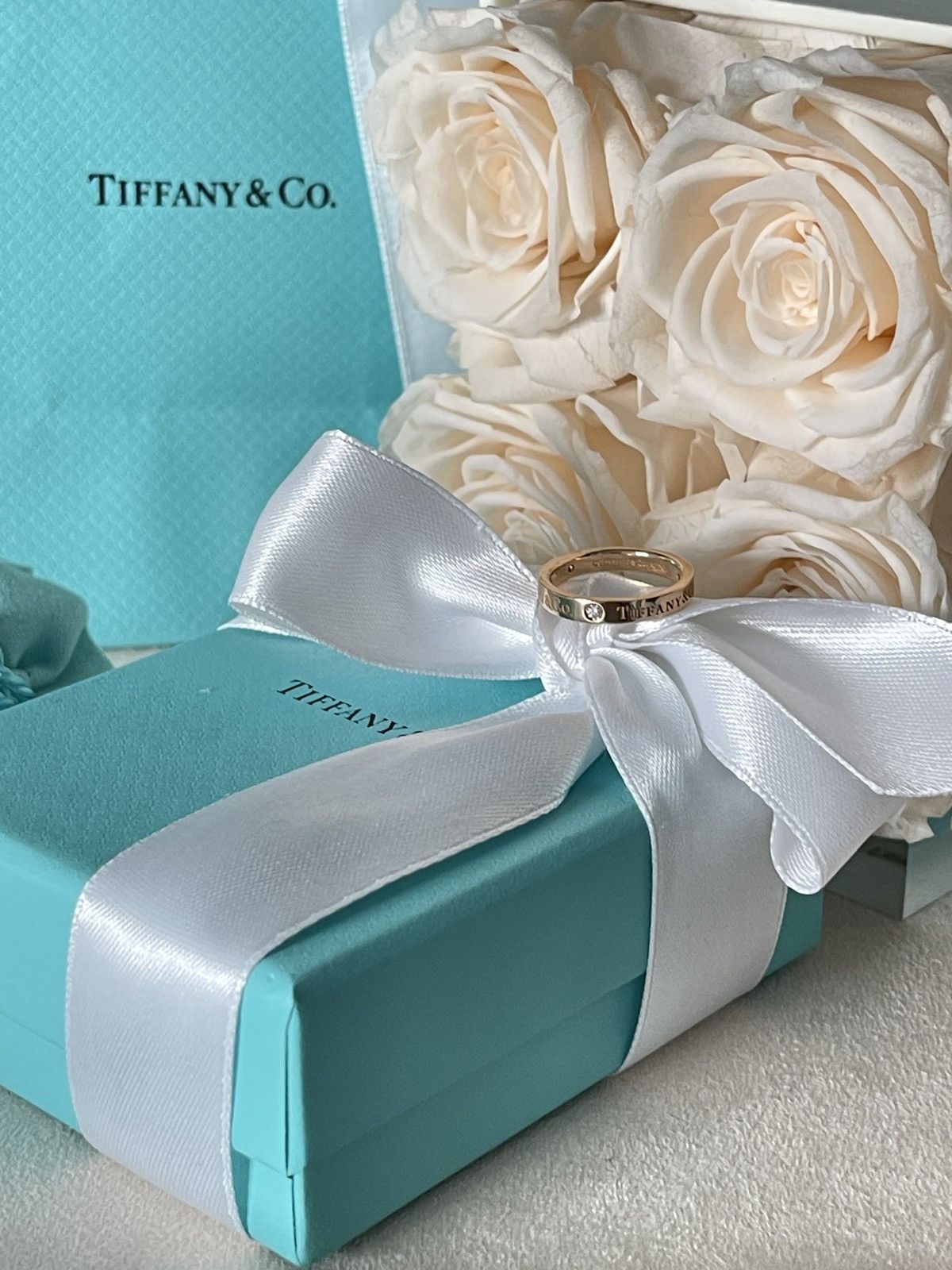 Tiffany & Co. Band Ring with Diamonds RG size 5 NEW $1850