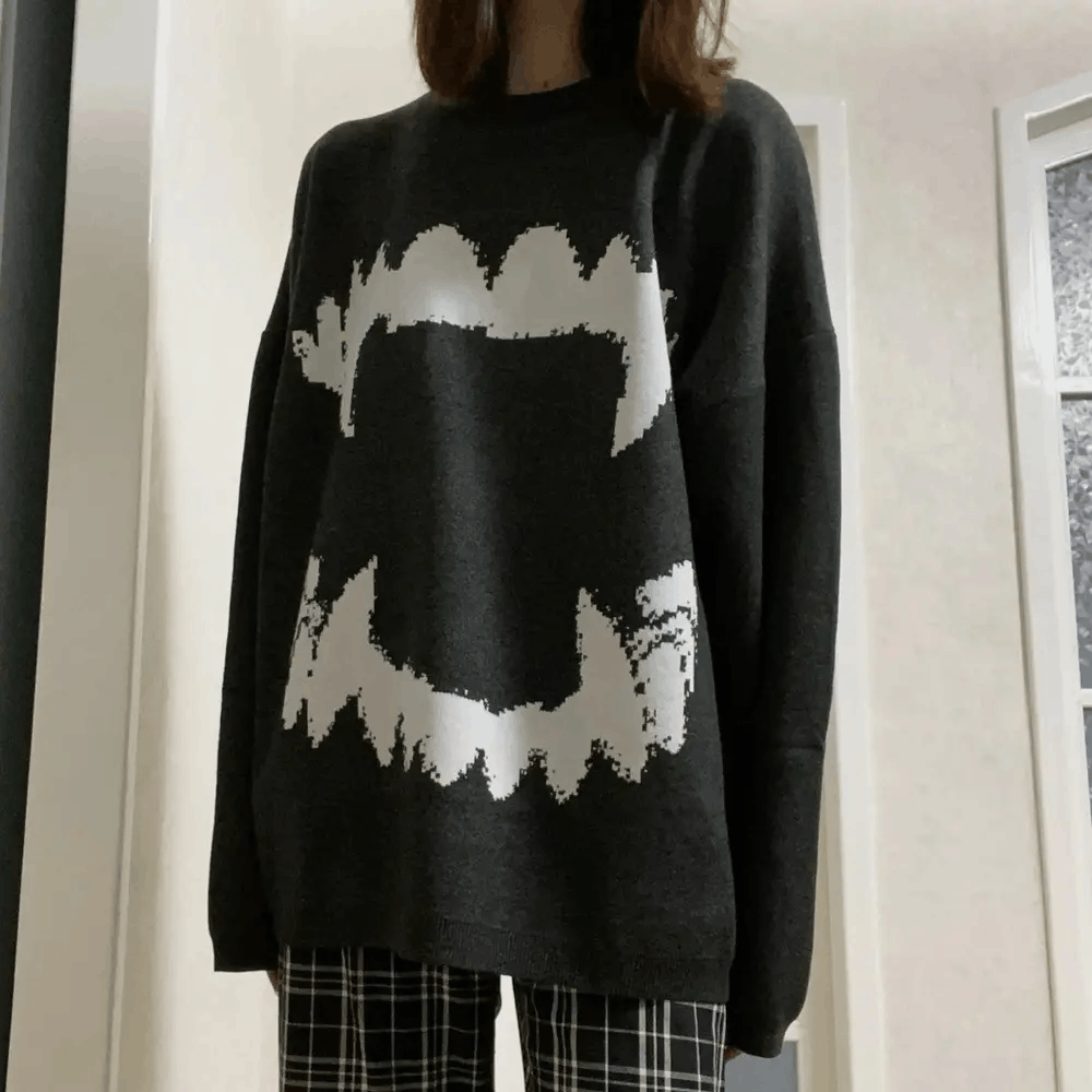 Japanese Brand × Vintage Vintage Vampire Teeth Sweater Y2k Size US M / EU 48-50 / 2 - 3 Thumbnail