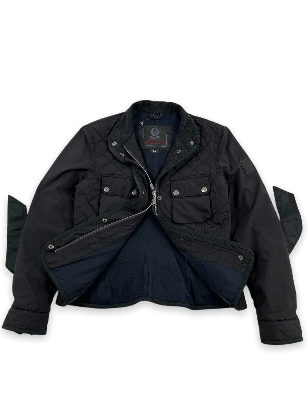 Belstaff Women’s Motorcycle England Silver Label Nylon Belted Jacket Bomber Size S / US 4 / IT 40 - 2 Thumbnail