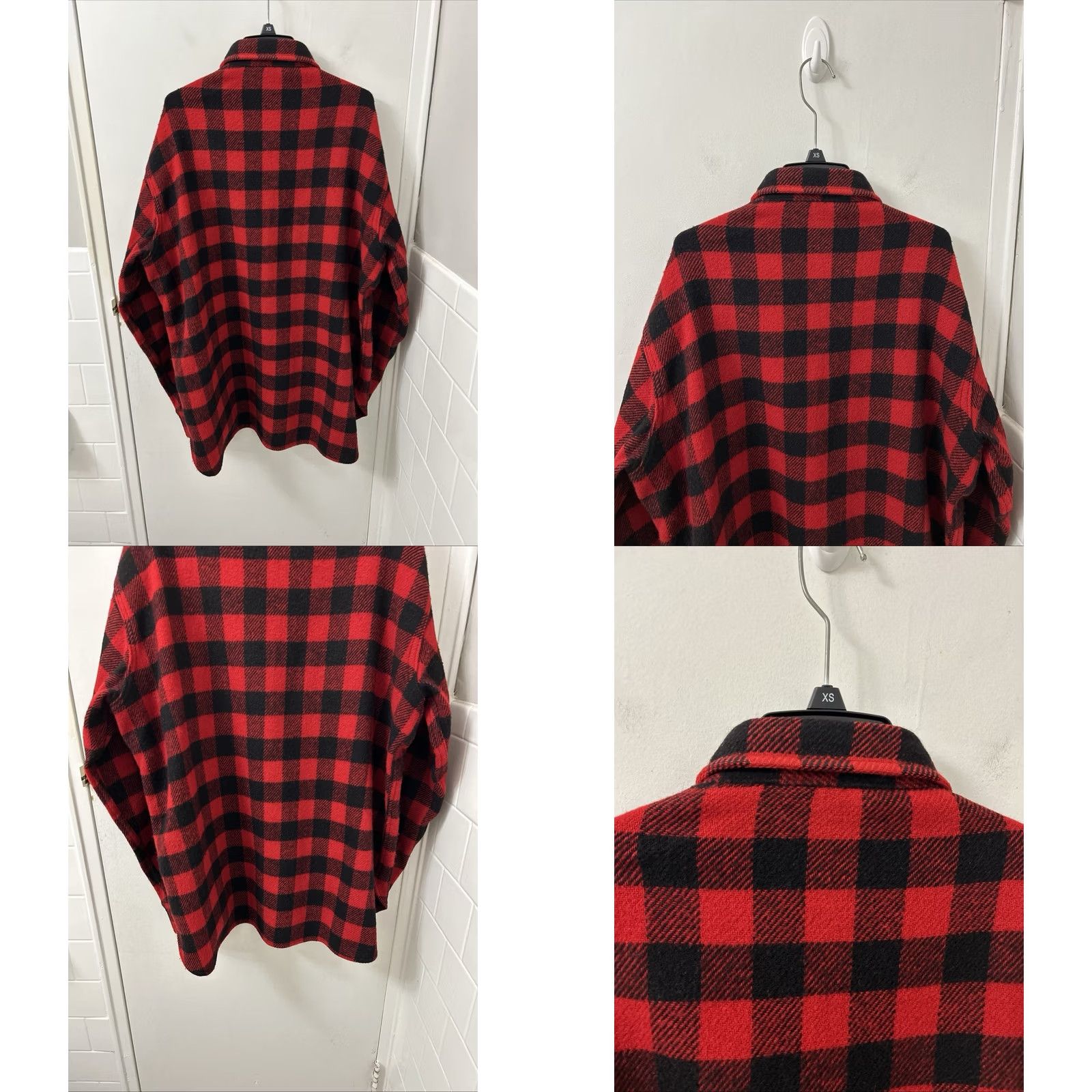 Vintage VINTAGE Woolrich Flannel Shirt Mens L Black Red 85% Wool Made in USA L/S Shirts Woolrich Shirt Men's Red Plaid Heavyweight Pockets 85% Wool Nylon USA Size US L / EU 52-54 / 3 - 8 Thumbnail