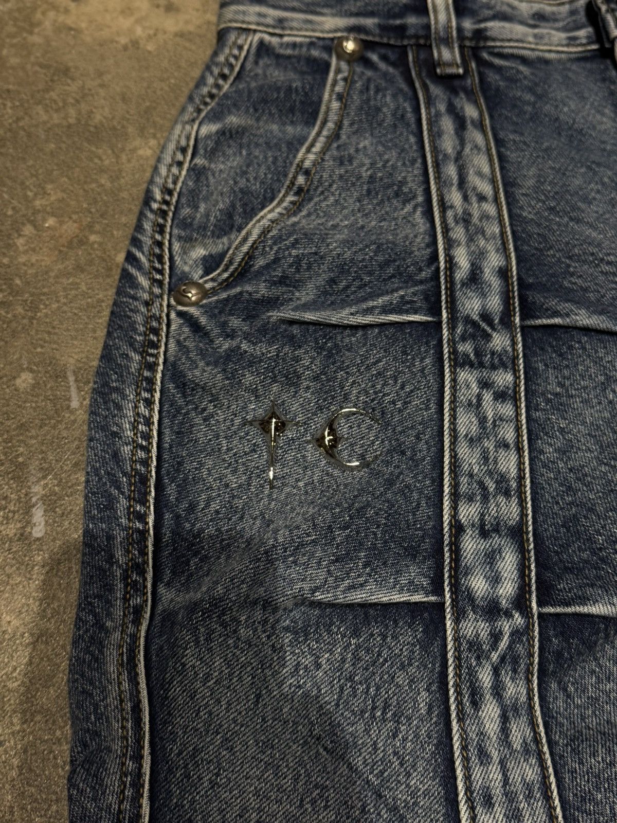 Thug Club THUG CLUB 24AW LINE GOB DENIM PANTS Size 32W STC24PT3201 Size US 32 / EU 48 - 2 Thumbnail