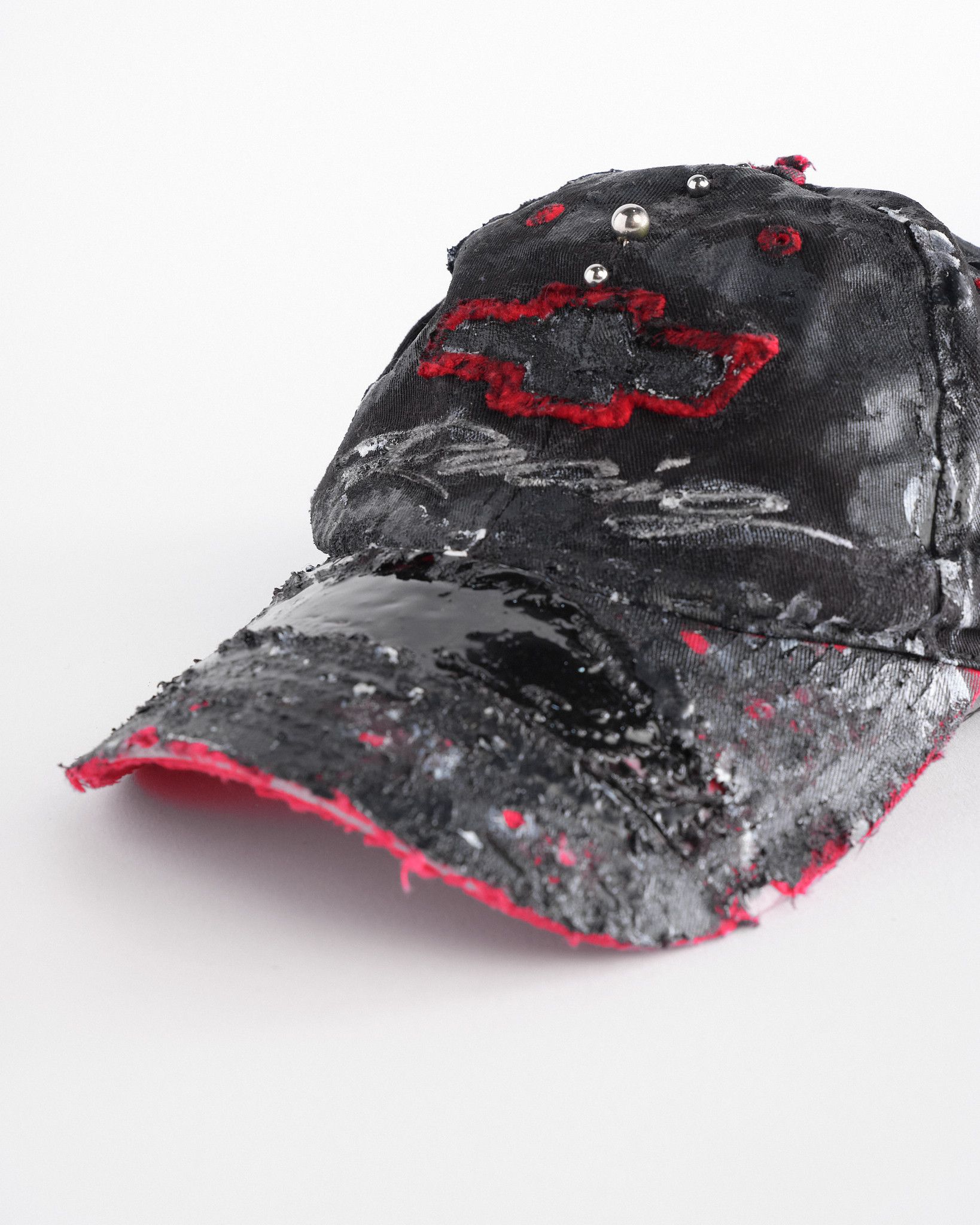 Chevrolet ASTROBOI* x Chevy Racing Black/Red Pierced Distressed Hat Size ONE SIZE - 4 Thumbnail