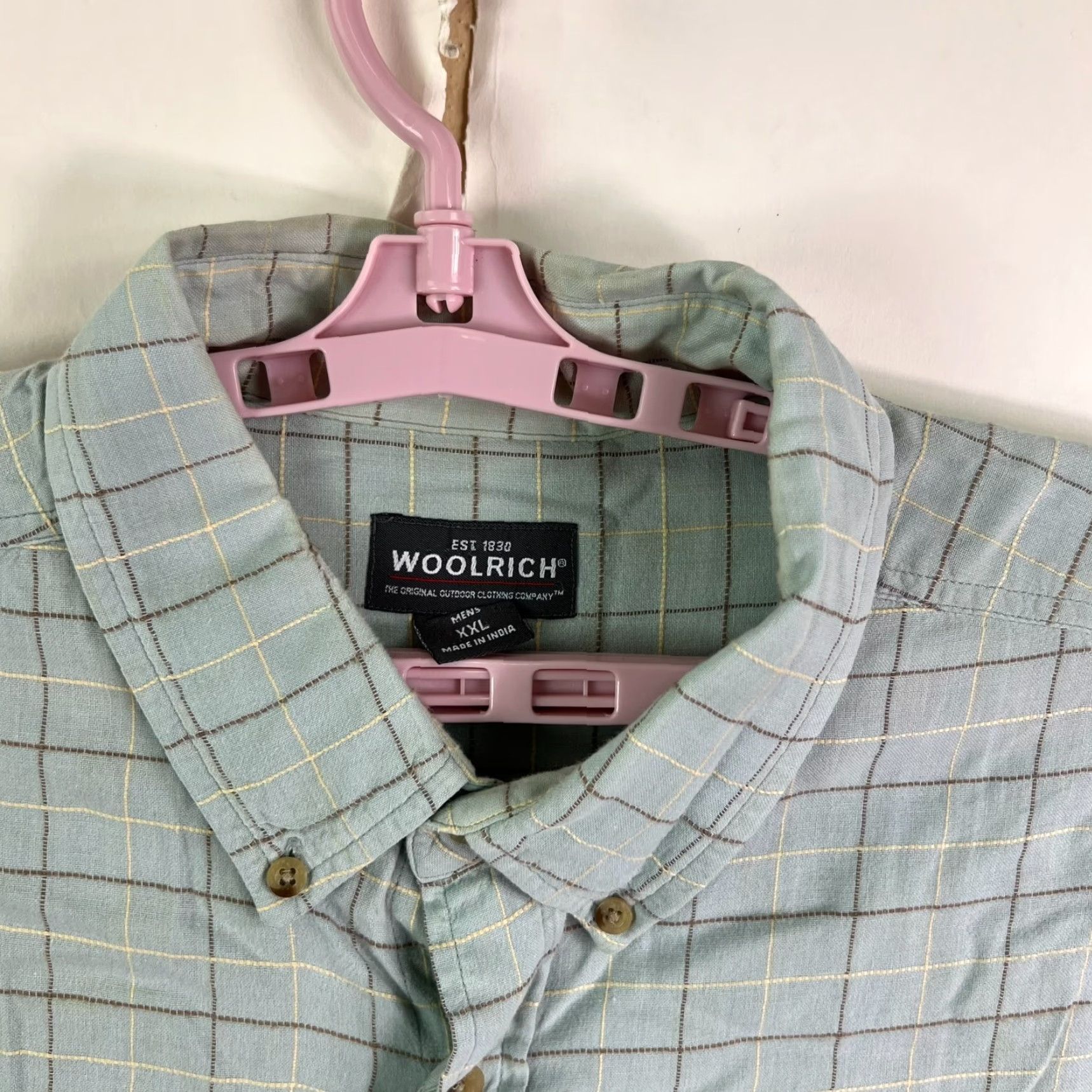 Vintage VINTAGE Woolrich Shirt Short Sleeve Plaid Button-Up Men’s 2XL Green Cotton Casual Fall Spring Summer Size US XXL / EU 58 / 5 - 3 Thumbnail