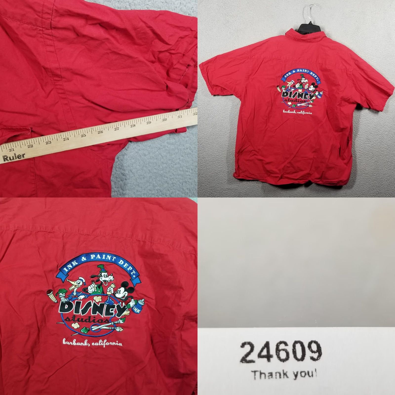 Disney DISNEY STUDIOS Shirt XL Red Mickey Mouse Goofy Donald Ink & Paint Mens Size US XL / EU 56 / 4 - 8 Thumbnail