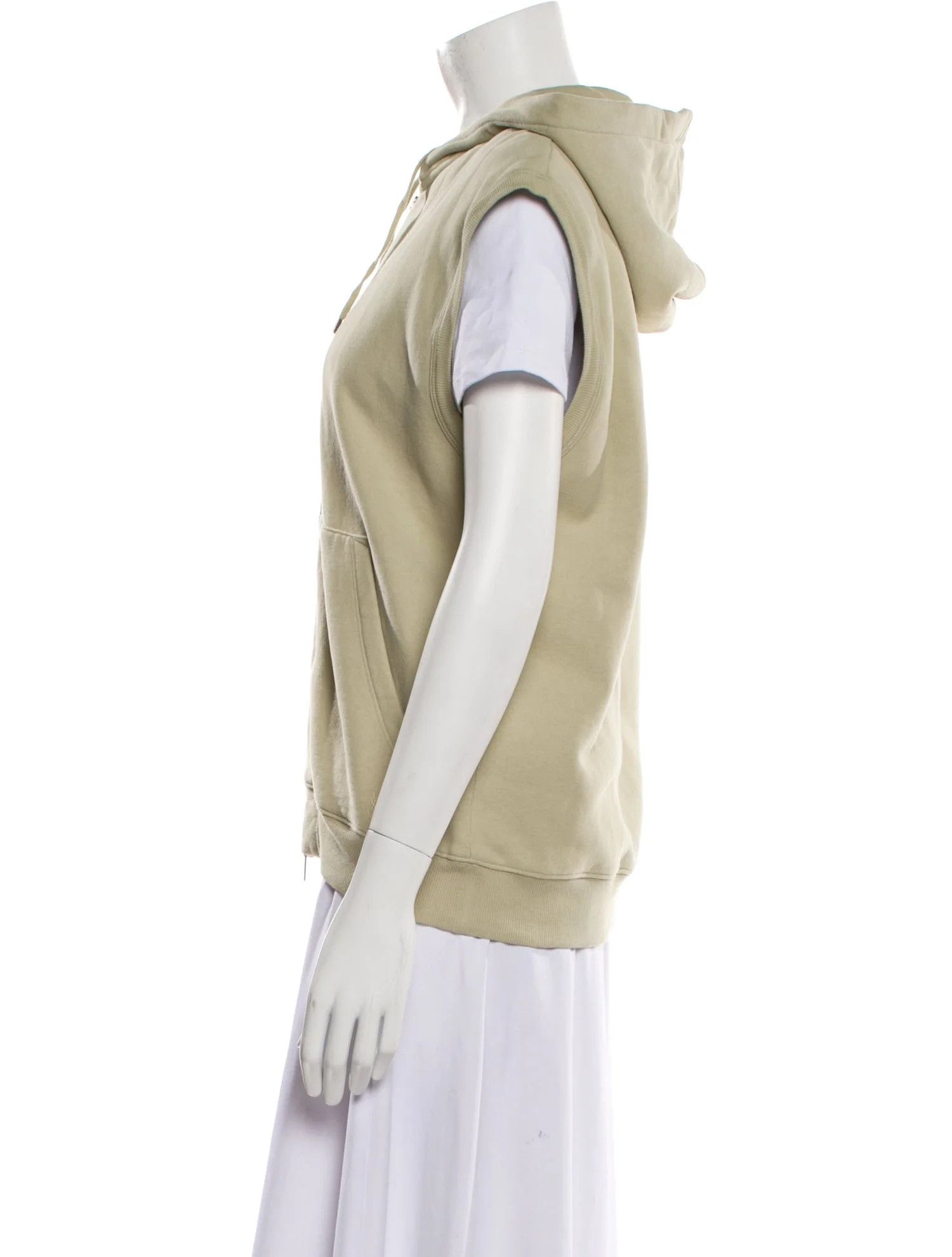 Saint Laurent Paris o1s1wg111024 Hoodie Zippe Sans Manches in Neutrals Size XL / US 12-14 / IT 48-50 - 2 Thumbnail