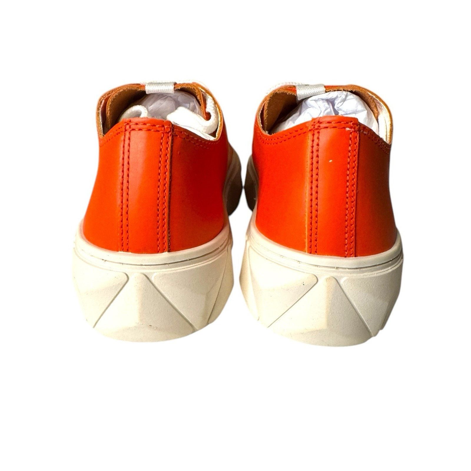 SCHUTZ Schutz NEW Leather Lace Up Sneakers Energy Gianni Orange Size US 8.5 / IT 38.5 - 5 Thumbnail