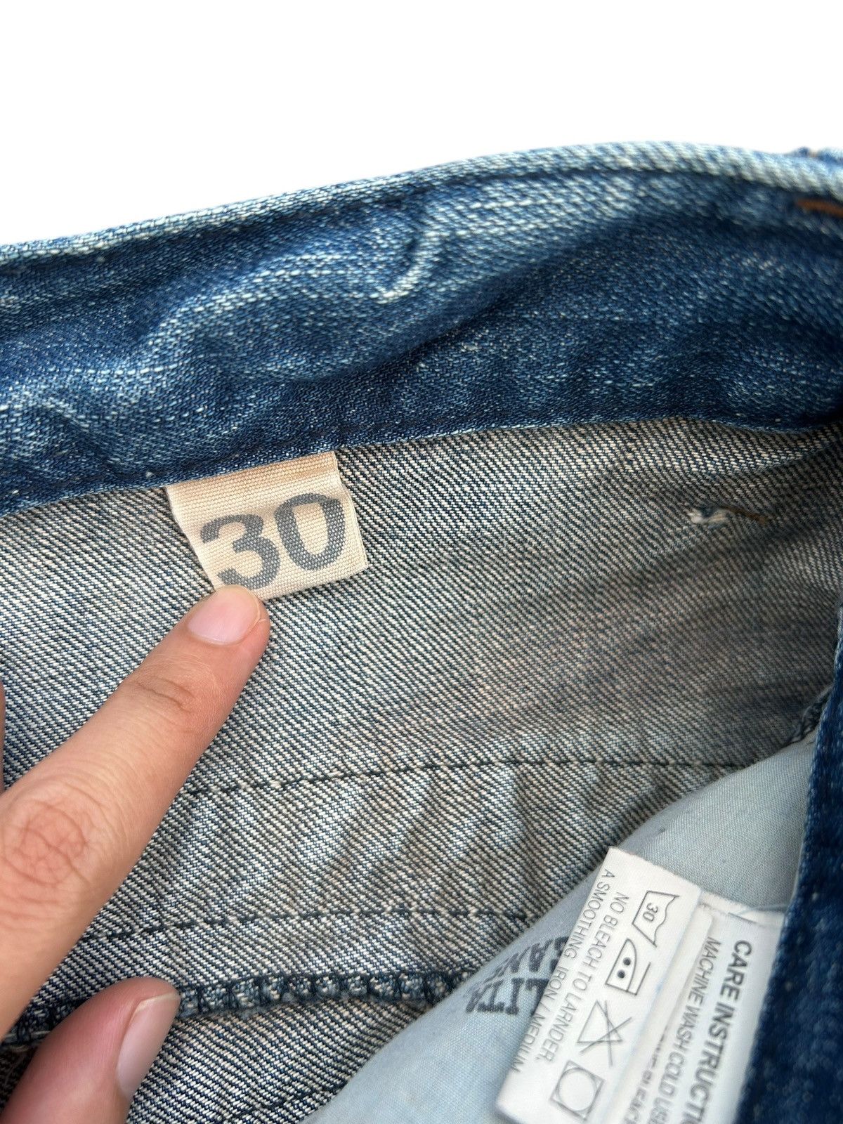 Kapital Yoshitomo Nara Lolita Buckle Back Distressed Denim Jeans Size US 36 / EU 52 - 14 Thumbnail