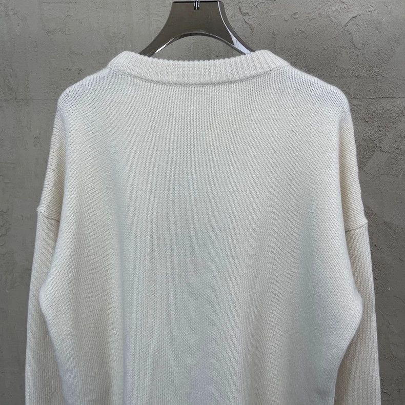 Loewe LOEWE White fluffy heart logo round neck sweater Size S / US 4 / IT 40 - 3 Thumbnail