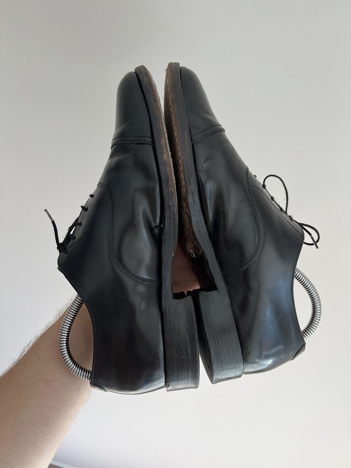 Loake × Vintage Vintage Loake Black Leather Lace up Formal Oxford Shoes Size US 9.5 / EU 42-43 - 7 Thumbnail