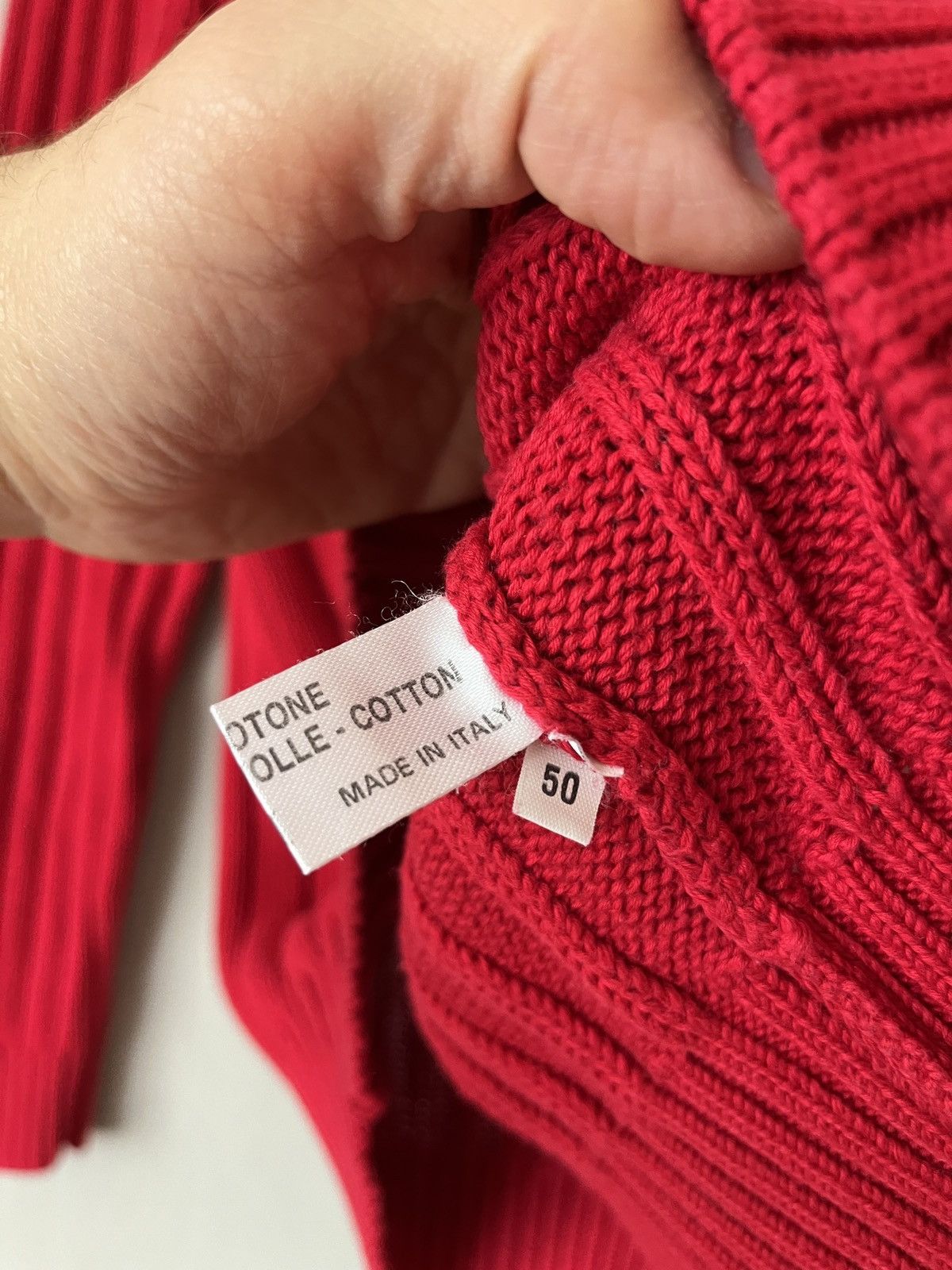 Luxe Falconeri Heavy Knit Cotton Red Fisherman Sweater Size US M / EU 48-50 / 2 - 6 Thumbnail