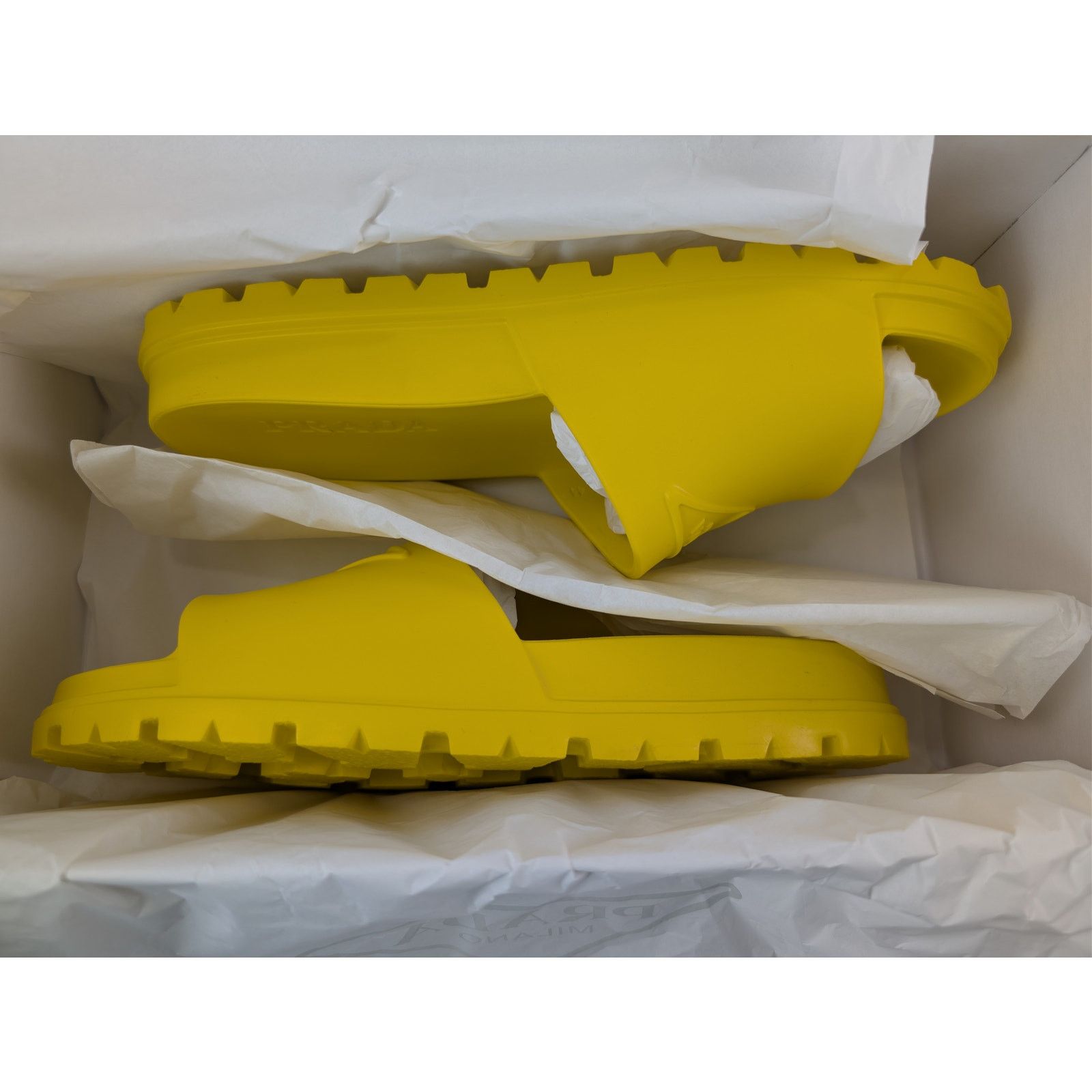 Prada o1rshd1 EVA Rubber Slide Sandals Slippers in Yellow Size US 11 / EU 44 - 20 Thumbnail