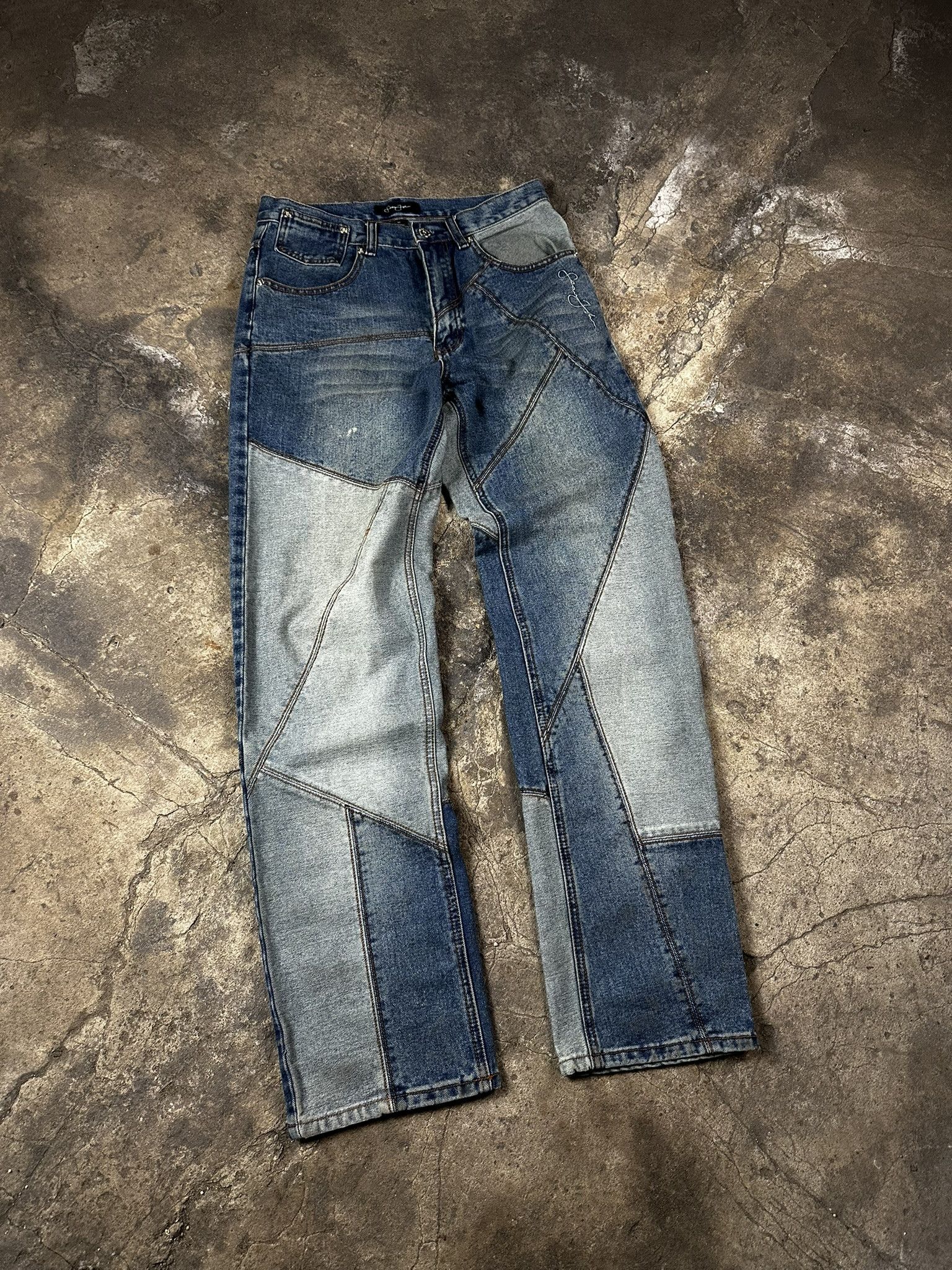 Sean John 2000s Sean John Patchwork Oversized Hiphop Rap Jeans Pants Size US 32 / EU 48 - 5 Thumbnail