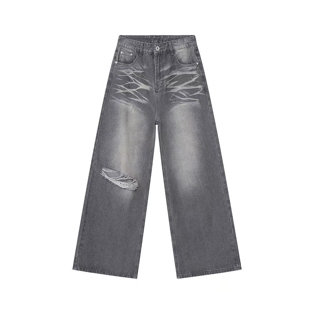 Japanese Brand × Jean Vintage washed ripped loose straight jeans Size US 30 / EU 46 - 6 Thumbnail