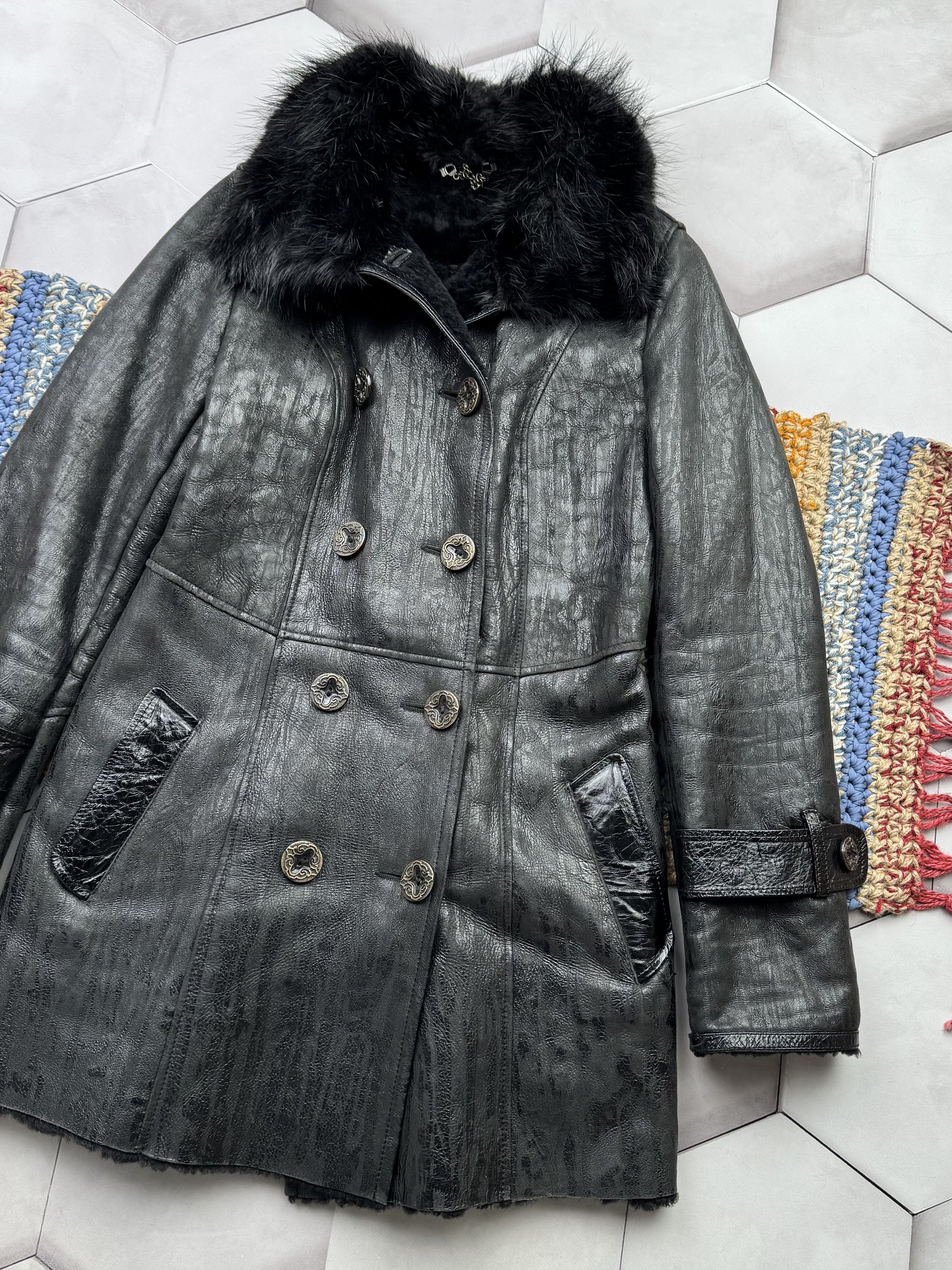 Japanese Brand Vintage Real Sheepskin Coat (E4) Size S / US 4 / IT 40 - 3 Thumbnail
