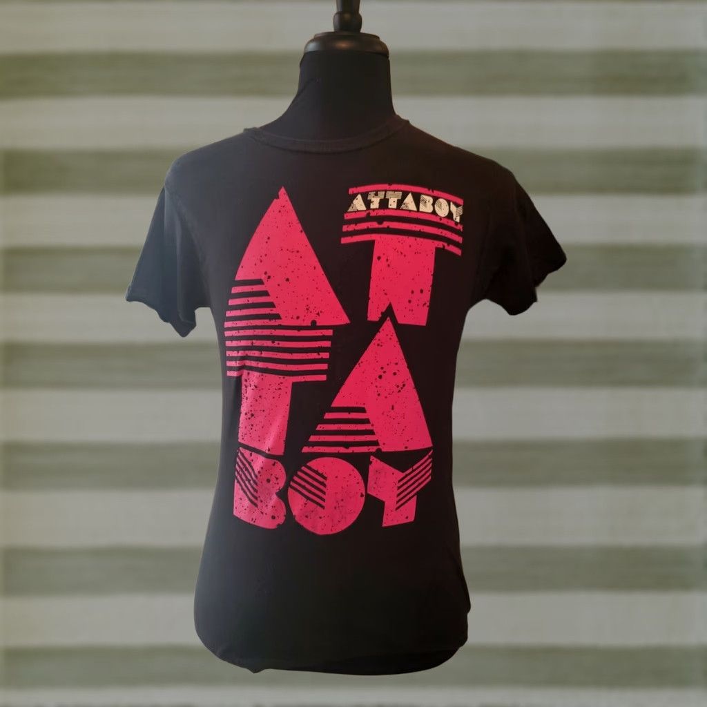 Tultex Attaboy Music Logo Shirt T-Shirt Men Short Sleeve Crew Neck Black Cotton Tultex Size S Logo Graphic Print Vintage No Size US S / EU 44-46 / 1 - 1 Preview