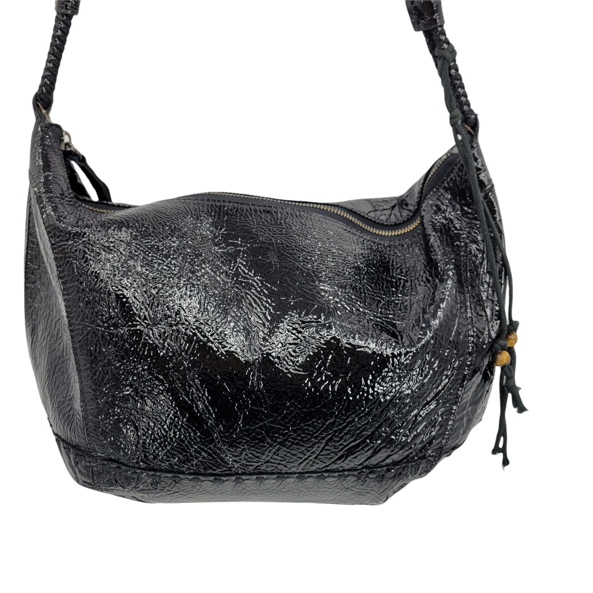 The Sak The Sak Black Leather Shoulder Bag Alternative Grunge Shiny Size ONE SIZE - 1 Thumbnail