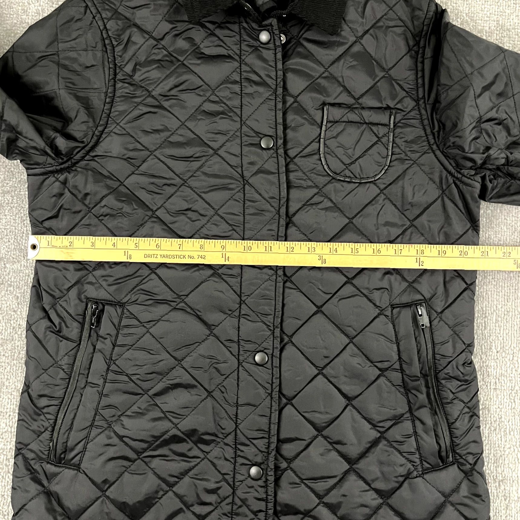 Saint James Saint-James Jacket Womens US 10 FR 42 Black Quilted Puffer Full Zip Snap Coat Size L / US 10 / IT 46 - 6 Thumbnail