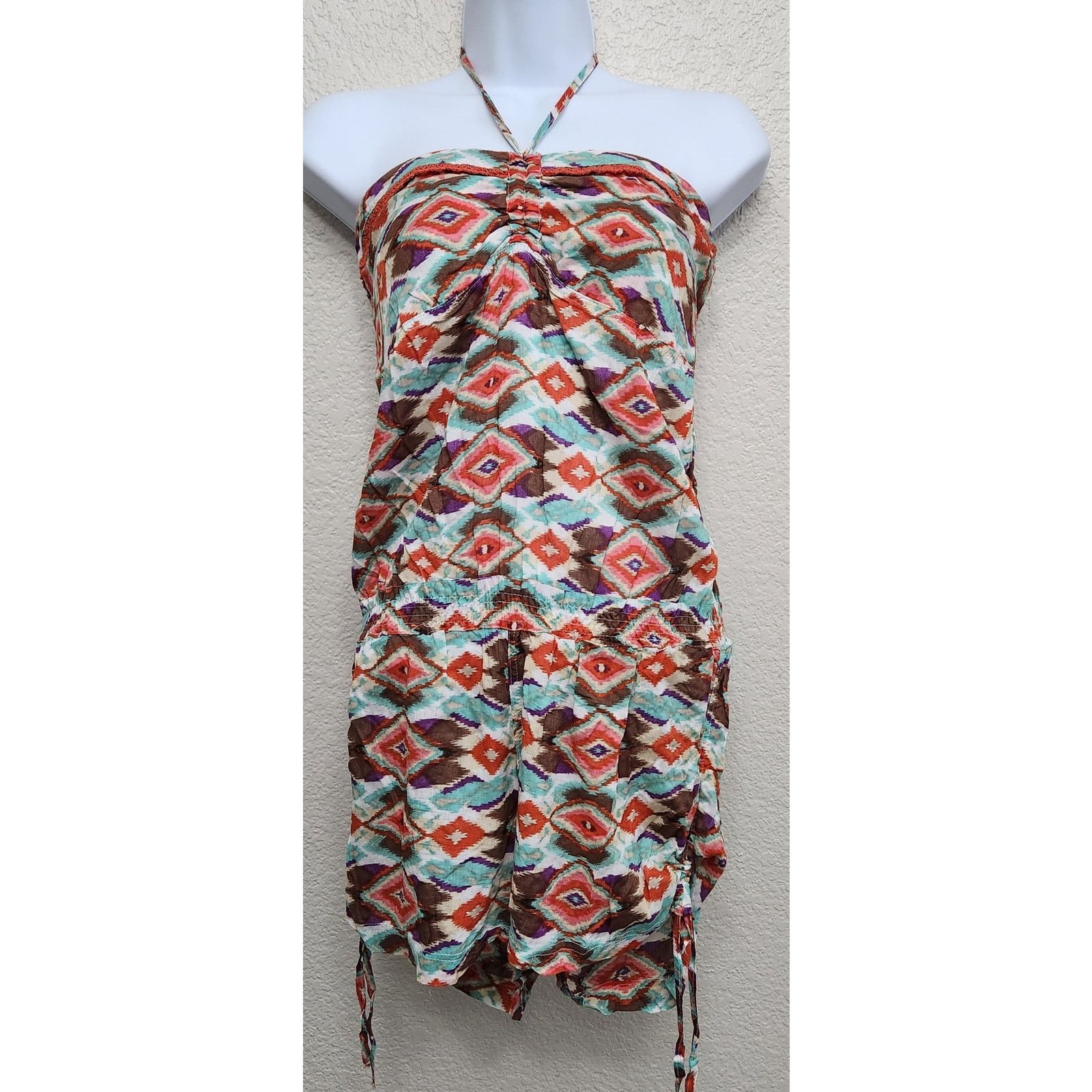 Other Ash & Emee Brown Teal Orange Aztec Print Strapless Romper M Size 28" / US 6 / IT 42 - 1 Thumbnail