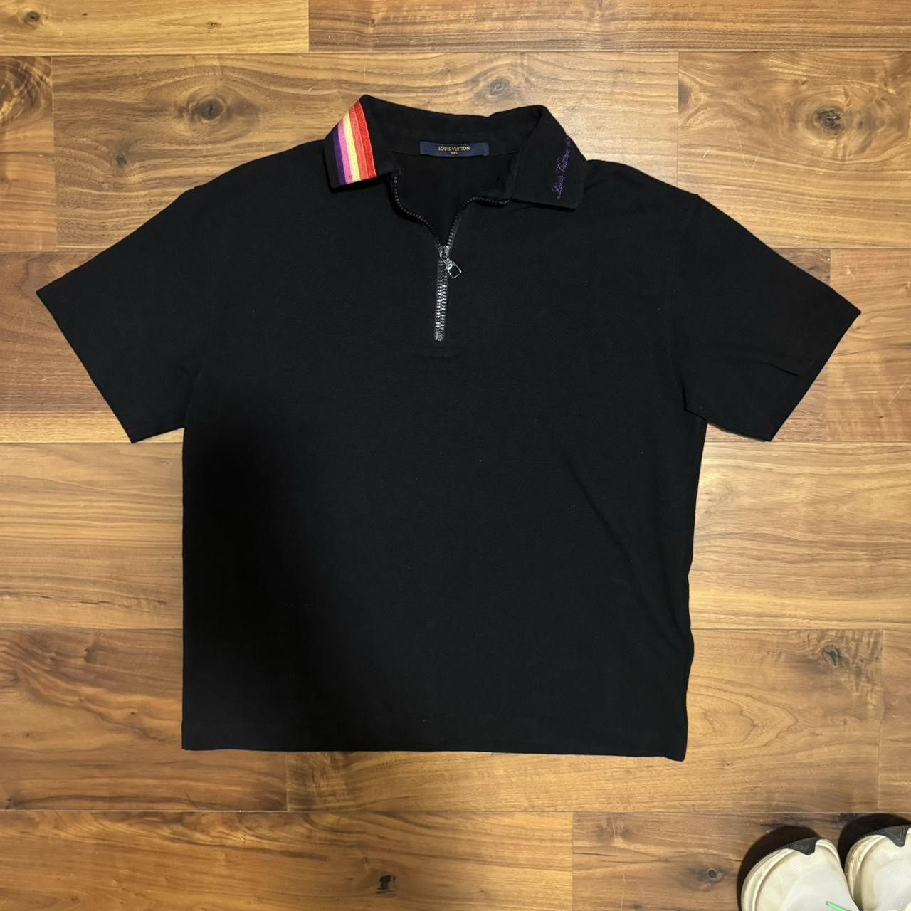 image of Louis Vuitton Plain Rainbow Polo in Black, Men's (Size Small)