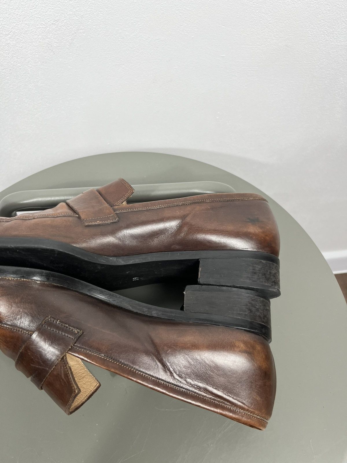 Other Womens Brown Leather Pointed Toe Loafers EU 39 Size US 8 / IT 38 - 8 Thumbnail