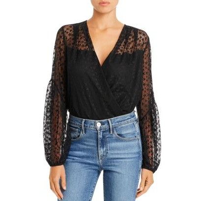 Amanda Uprichard Amanda Uprichard M YURI Black Star Motif Bodysuit Sheer Lace Size M / US 6-8 / IT 42-44 - 9 Thumbnail