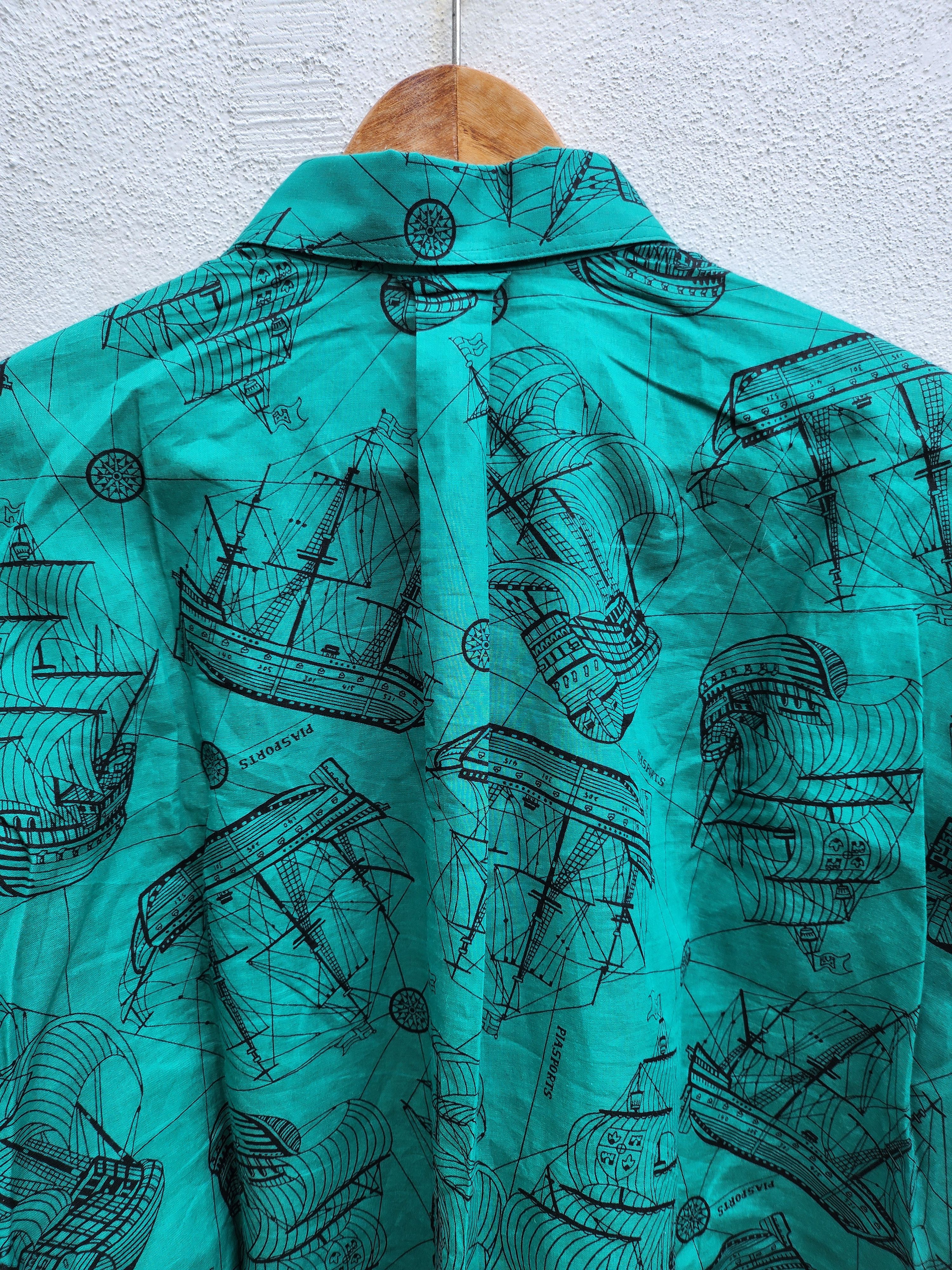 Japanese Brand 💥 Pia Sports Japan Sailing Ship Art Shirt Size US XXL / EU 58 / 5 - 10 Thumbnail