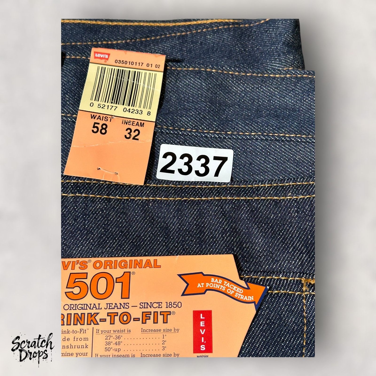 Levi's Vintage Levis 501xx Shrink-to-Fit Jeans USA W58 L34 501 NWT Size US 42 / EU 58 - 2 Thumbnail