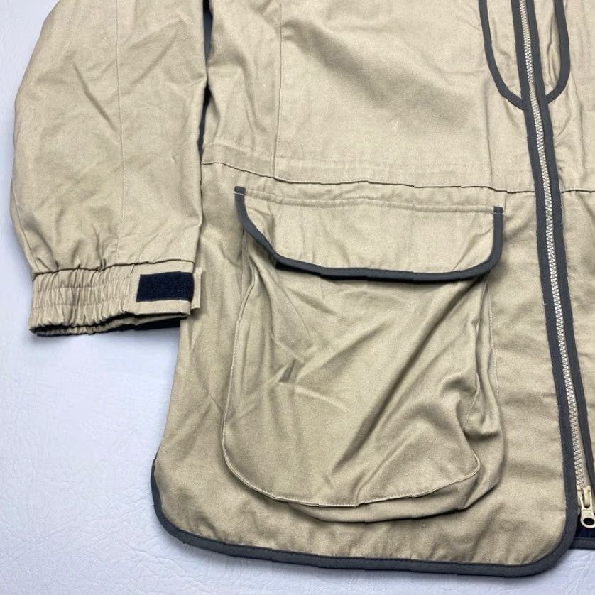 NRA Outdoors Jacket Mens Large Tan Uninsulated Range Coat Two Way Zipper Pockets