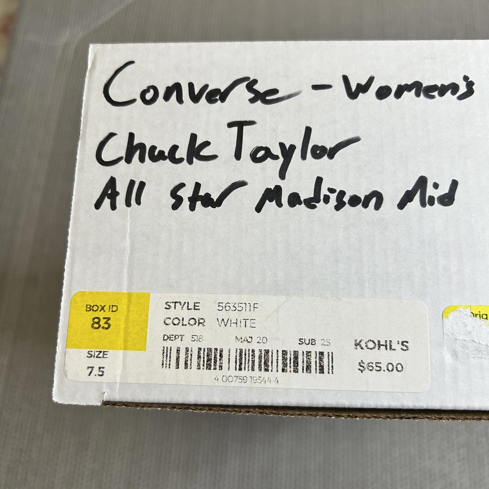 Converse Converse Chuck Taylor All Star Madison Mid White Womens 7.5 Size ONE SIZE - 7 Thumbnail