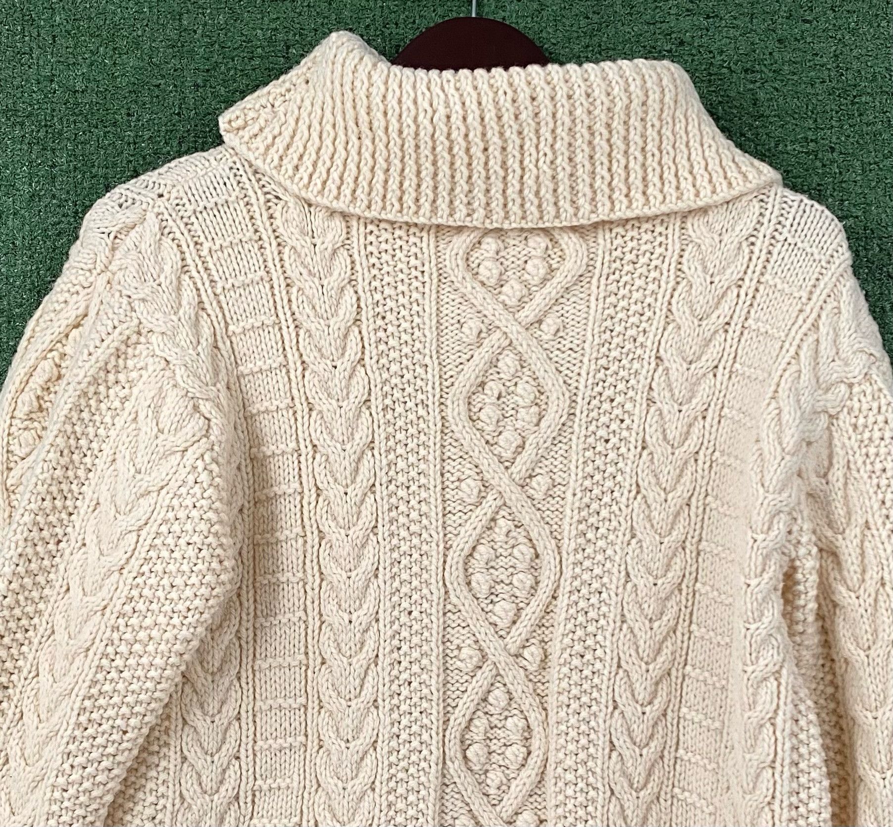 Vintage 90’s Fisherman Weave Ivory Turtle Neck Sweater Large Size L / US 10 / IT 46 - 5 Thumbnail