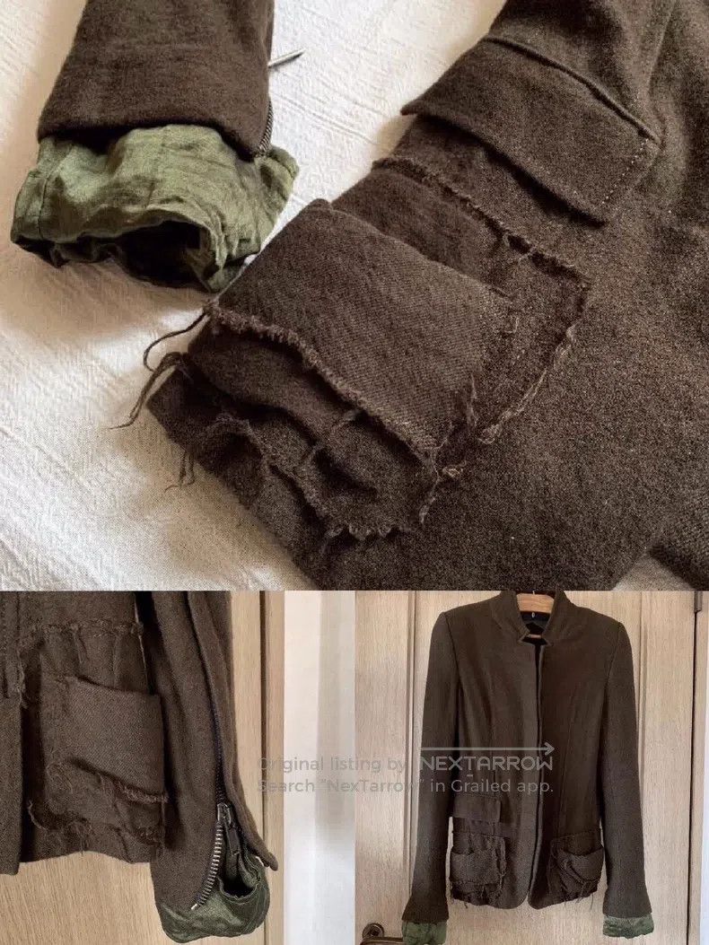 Haider Ackermann Haider Ackermann Distressed Dark Style Jacket Size XXS / US 00 / IT 34 - 1 Thumbnail