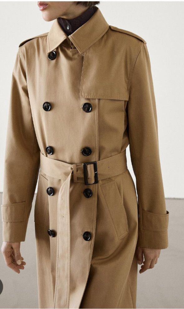 Massimo Dutti Massimo Dutti Women’s Trench Coat With Belt Brown Size M Size M / US 6-8 / IT 42-44 - 20 Thumbnail