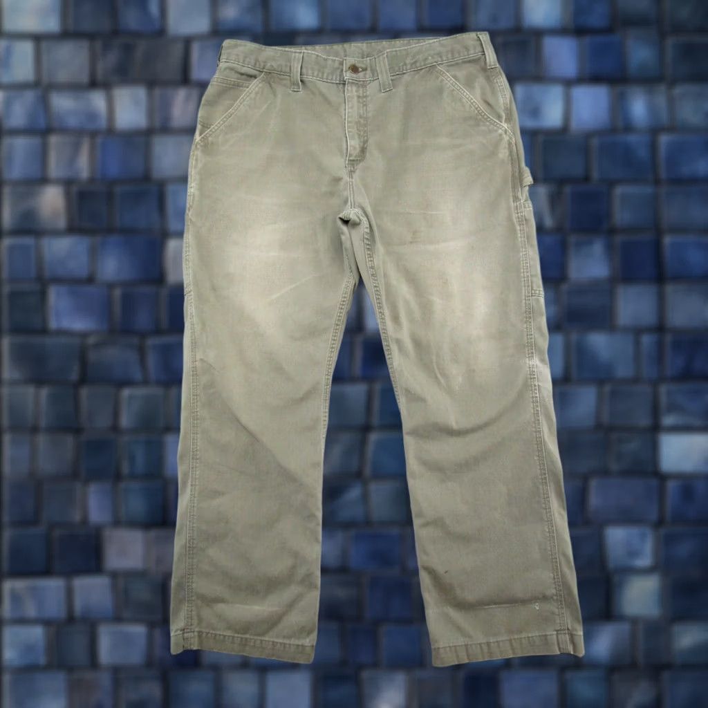 Carhartt VINTAGE Carhartt B324 ARG Relaxed Fit Carpenter Pants 38x30 Green Distressed Mens Jeans Pants Size US 38 / EU 54 - 1 Thumbnail