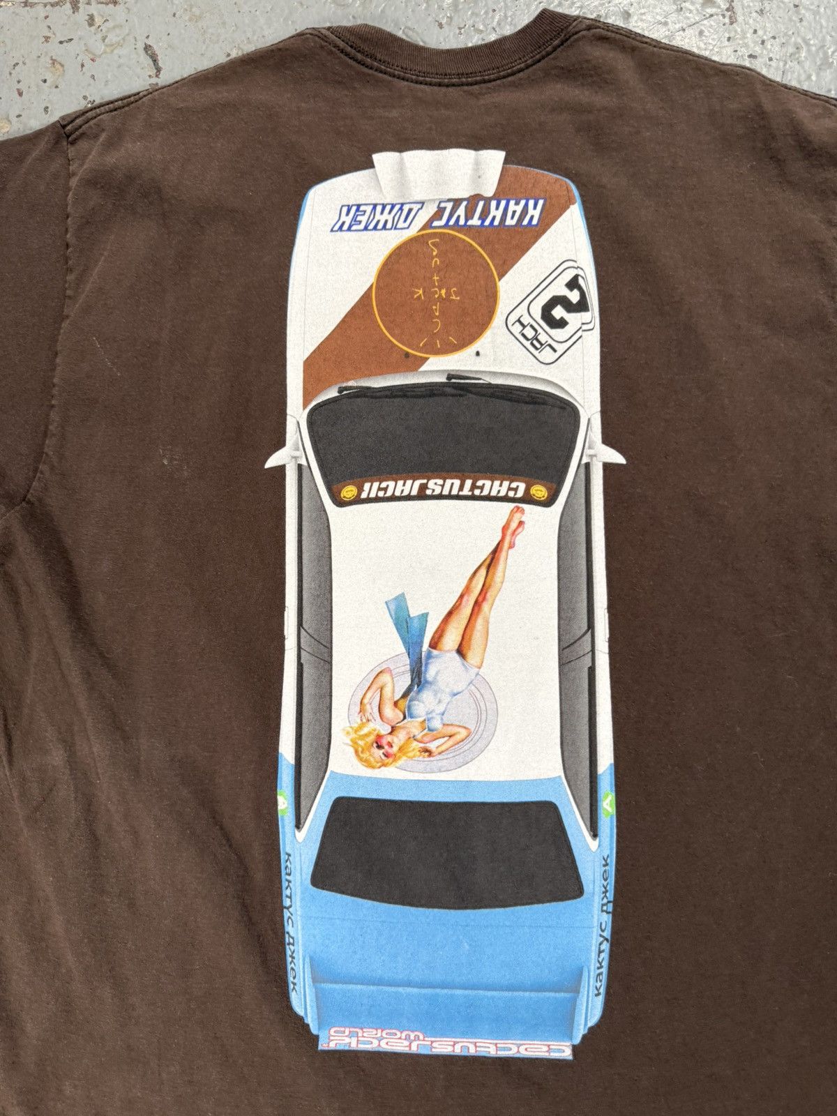 Travis Scott OG Cactus Jack Boys Travis Scott Jdm Car Tee Mocha Brown Size US L / EU 52-54 / 3 - 6 Thumbnail