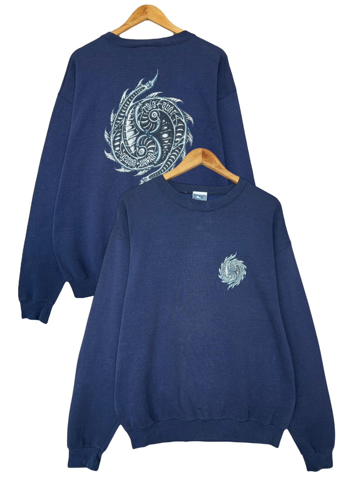 Vintage Vintage 90s T&C Town And Country Made In Usa Navy Sweatshirt Size US L / EU 52-54 / 3 - 1 Thumbnail