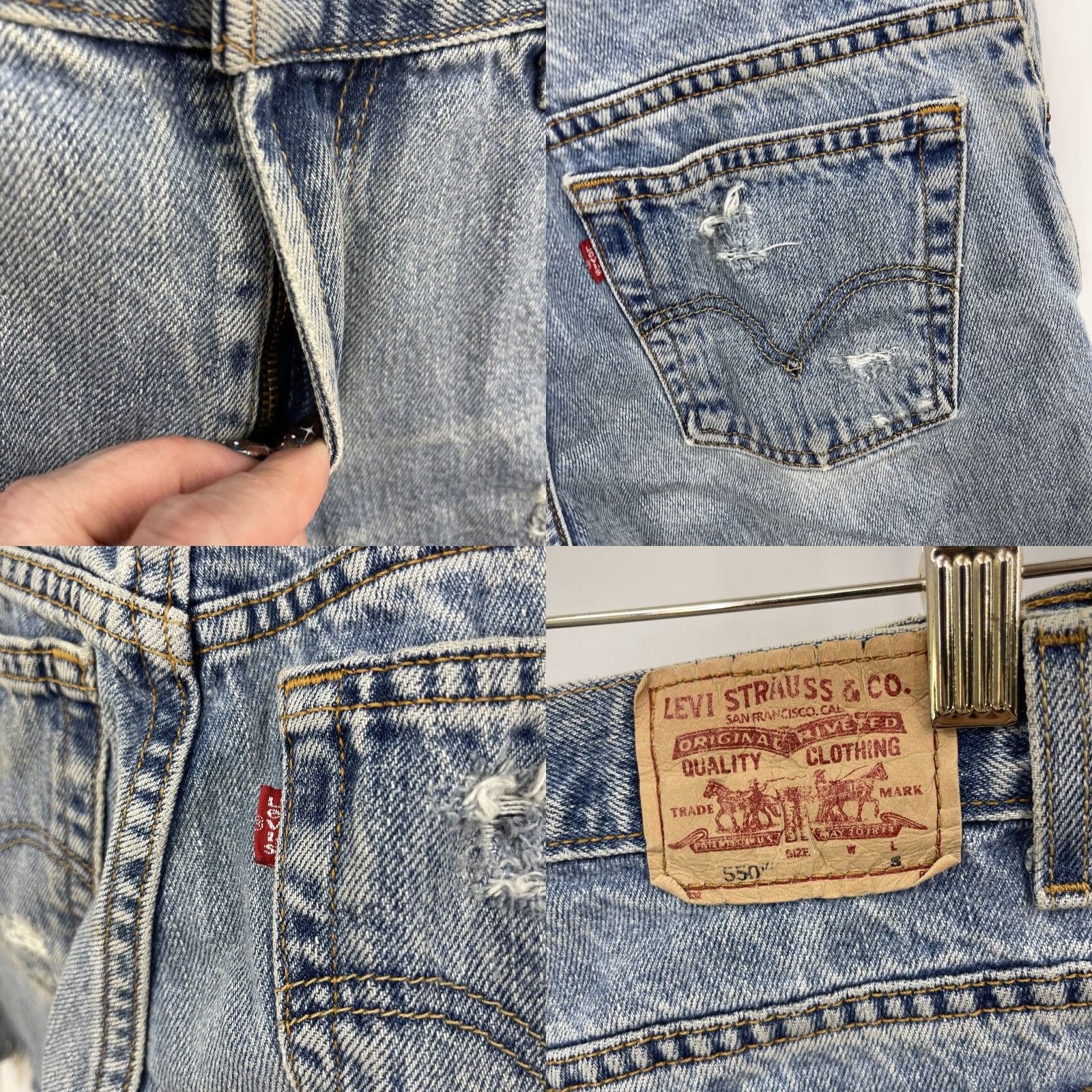 Levi's VINTAGE Levi's Shorts Women M 550 High Rise Cut-Off Denim 90s USA blue 2" inseam Regular fit Mens Women Girls Size 32" / US 10 / IT 46 - 8 Thumbnail